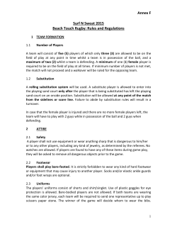 Surf N Sweat 2006 Beach Touch Rugby Rules And Regulations