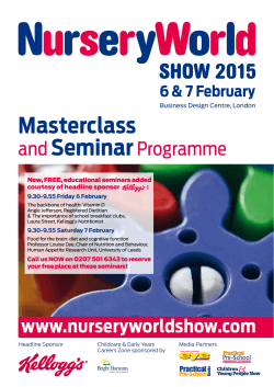 programme - Nursery World Show 2015