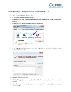Internet Explorer: Setting *.crediblebh.com As a Trusted Site