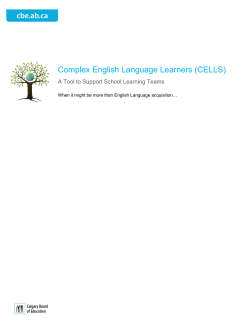 Complex English Language Learners (CELLS)