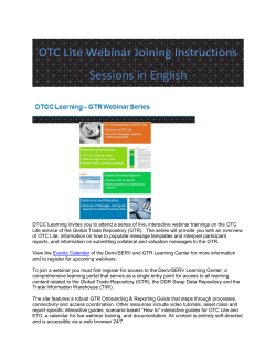 OTC Lite Webinar Joining Instructions Sessions in English