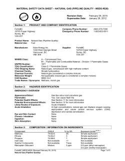 material safety data sheet – natural gas (pipeline quality