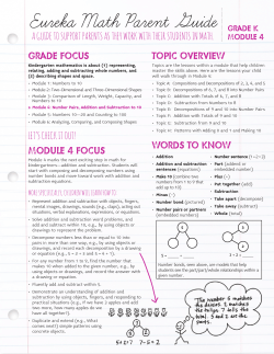 Eureka Math Parent Guide (Kindergarten)