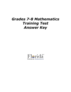 Grades 7-8 Mathematics Training Test Answer Key
