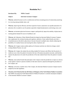 Resolution No. 1 - Federation of State Medical Boards