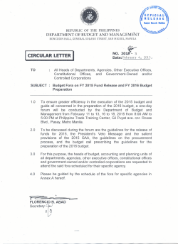 Circular Letter No. 2015-3 - Department of Budget and Management