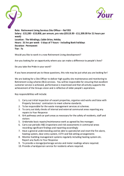 Retirement Living Services Site Officer