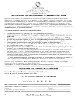 CAP Hysterectomy Consent form