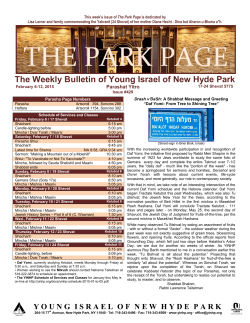 The Park Page - Young Israel of New Hyde Park
