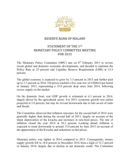 reserve bank of malawi statement of the 1st monetary policy