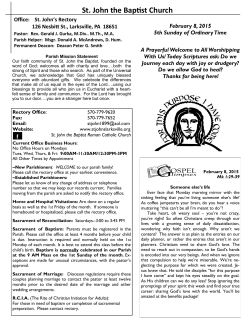 Weekly Bulletin - St John the Baptist
