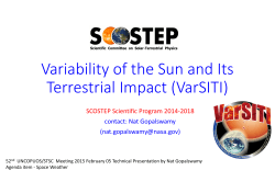 Variability of the Sun and Its Terrestrial Impact (VarSITI)