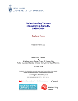 Understanding Income Inequality in Canada, 1980–2014 Why has