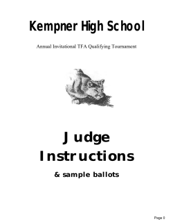 Judge Instruction Packet - Kempner Speech and Debate