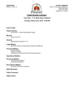 TOWN BOARD AGENDA - Town of Pittsford