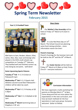 Spring Term Newsletter - Warton Nethersole`s CE Primary School