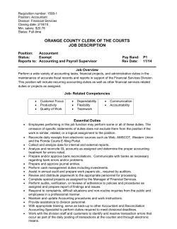 Accountant Job Description - Orange County Clerk of Courts