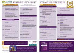 EU ENERGY LAW & POLICY 10TH ANNUAL CONFERENCE