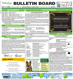 Bulletin Board  - Town of Richmond Hill
