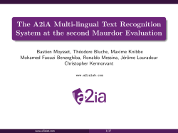 The A2iA Multi-lingual Text Recognition System at the second
