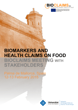 biomarkers and health claims on food bioclaims meeting with