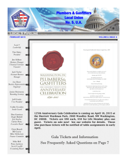 February 2015 Newsletter - Washington DC Plumbers Local 5