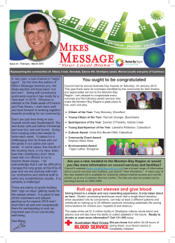 Mike Charlton - Newsletter - Moreton Bay Regional Council