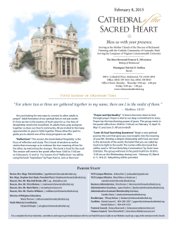 Weekly Bulletin - Cathedral of the Sacred Heart