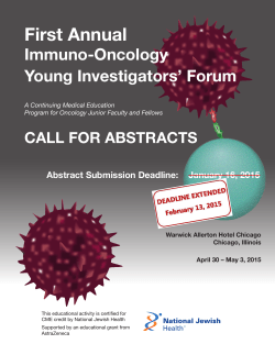 First Annual Immuno-Oncology Young Investigators` Forum