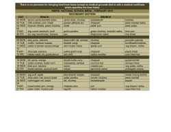 There is no provision for bringing food from home except on medical
