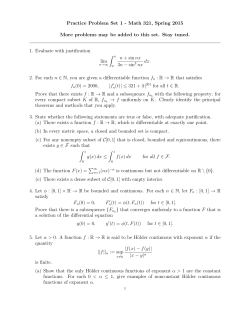 Practice Problem Set 1 - Math 321, Spring 2015 More problems may