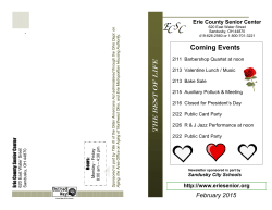 Coming Events - Erie County Senior Center