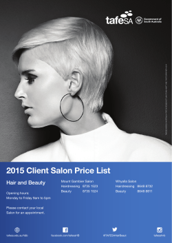 2015 Client Salon Price List