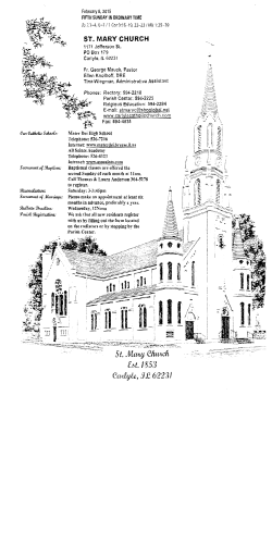 Bulletin - St. Mary`s Church