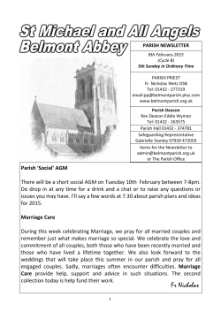 8 February 2015 - Belmont Abbey Parish