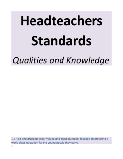 National Standards of Excellence for Headteachers.