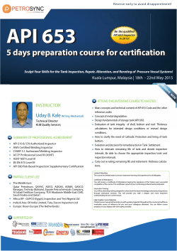 API 653 Five Days Preparation Course For Certification