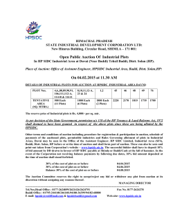 Subject: Auction of plots in Industrial Area, Davni, Distt