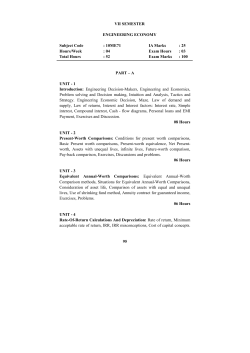 95 VII SEMESTER ENGINEERING ECONOMY Subject Code