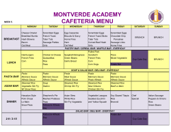 Weekly Menu - Montverde Academy