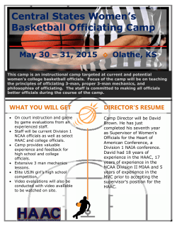 Central States Women`s Basketball Officiating Camp