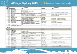 APIdays Sydney 2015 Liberate then Innovate