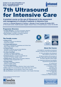Ultrasound for Intensive Care Course Programme