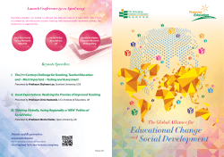 Launch Conference (9-10 April 2015) Keynote Speeches: