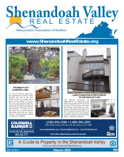 To February`S Shenandoah Real Estate Publication