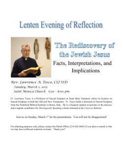 Evening of Reflection Fr. Lawrence Tosco Mar. 1