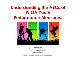 Understanding the ABCs of WIOA Youth Performance Measures: