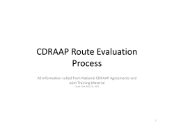 CDRAAP Route Evaluation Process