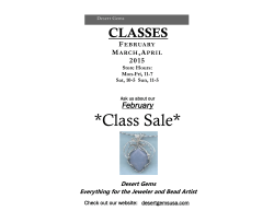 CLASSES - Desert Gems