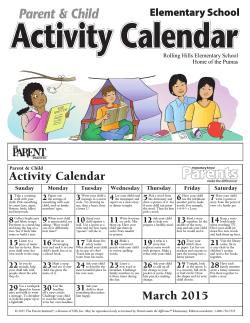 Parent & Child Activity Calendar